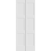 Trimlite 36" x 80" Primed 3-Panel Equal Panel Shaker Bifold Door and Hardware 3068pri8433BF